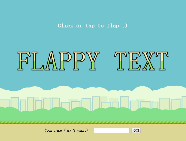 【配合键盘】奇葩版Flappy Bird,HTML5 Flappy Text游戏